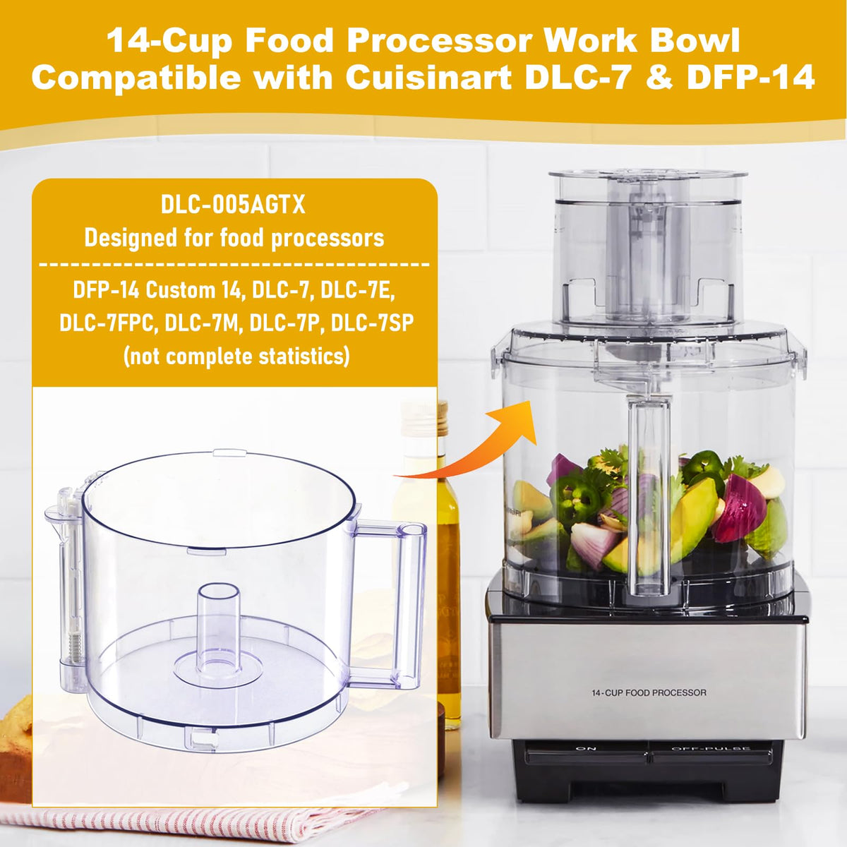 14-Cup Food Processor Work Bowl with Gray Handle C6292