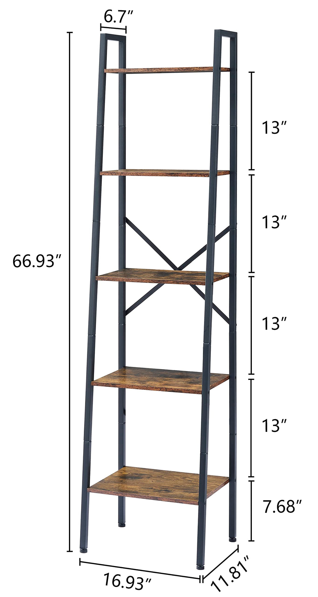 5-Tier Metal Ladder Bookshelf F11628