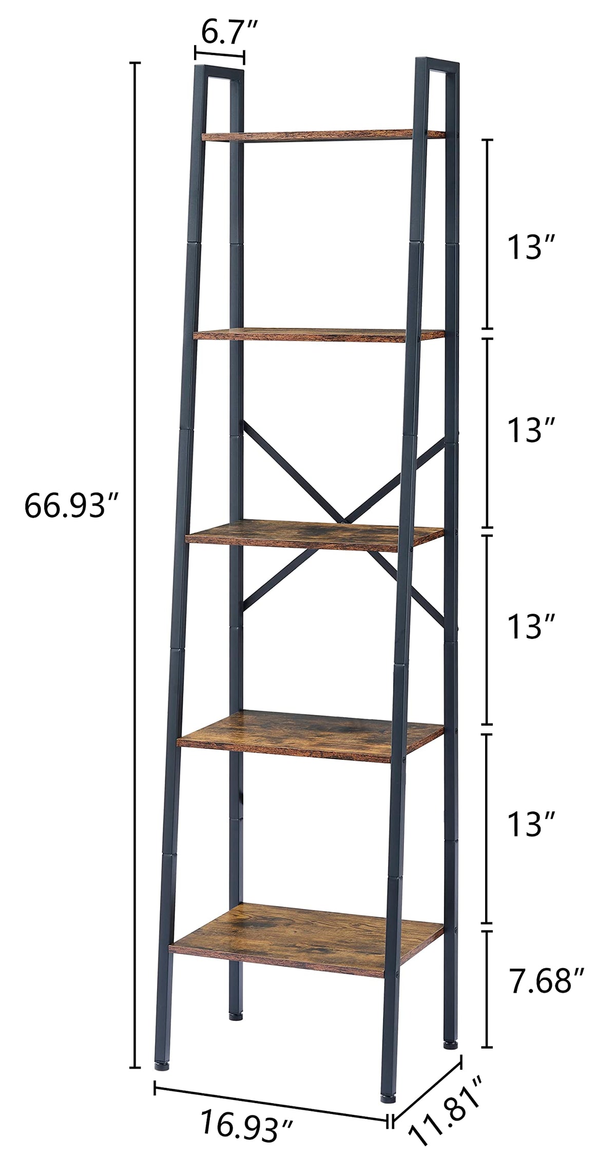5-Tier Metal Ladder Bookshelf F11628