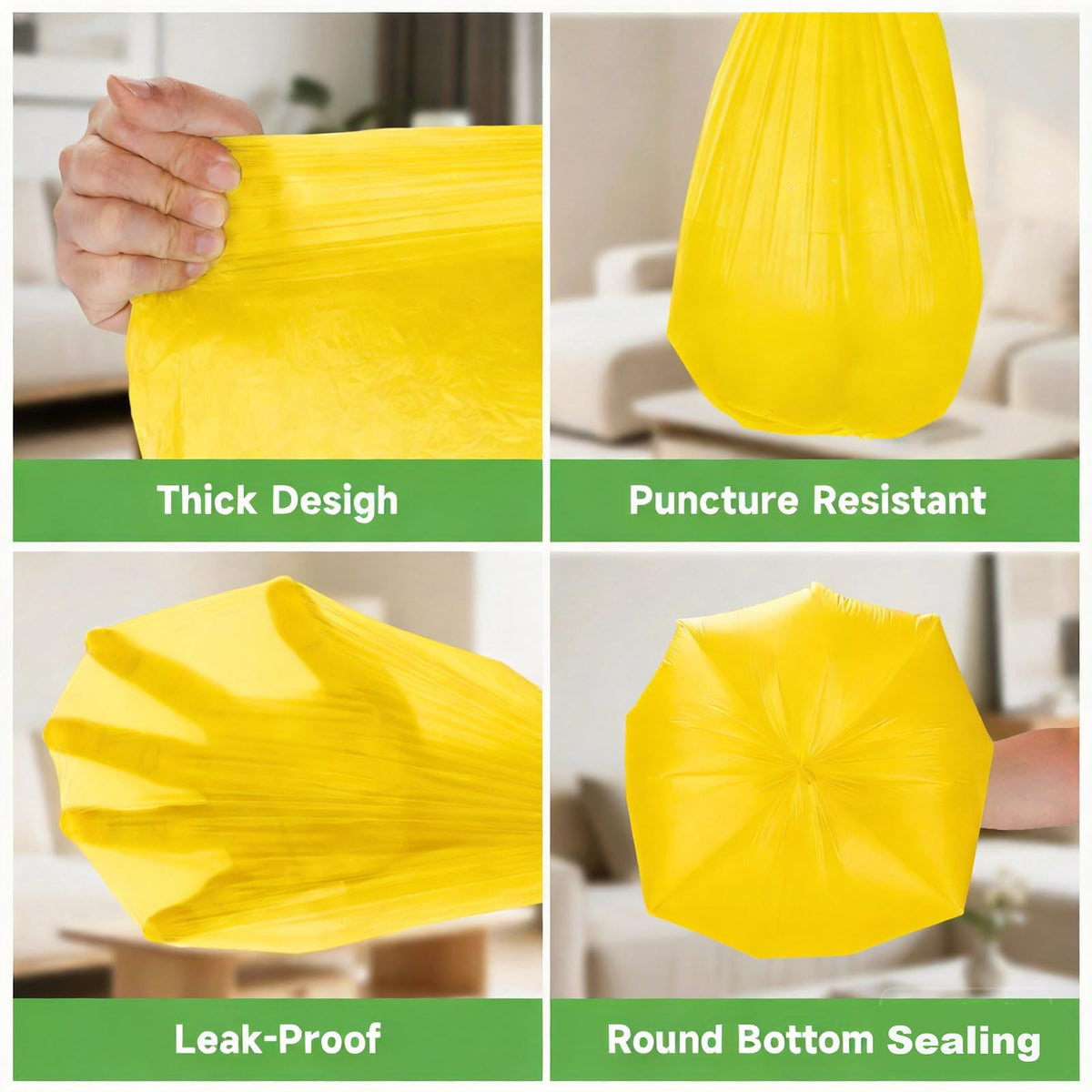 4 Gallon Biodegradable Trash Bags With Handles K497016