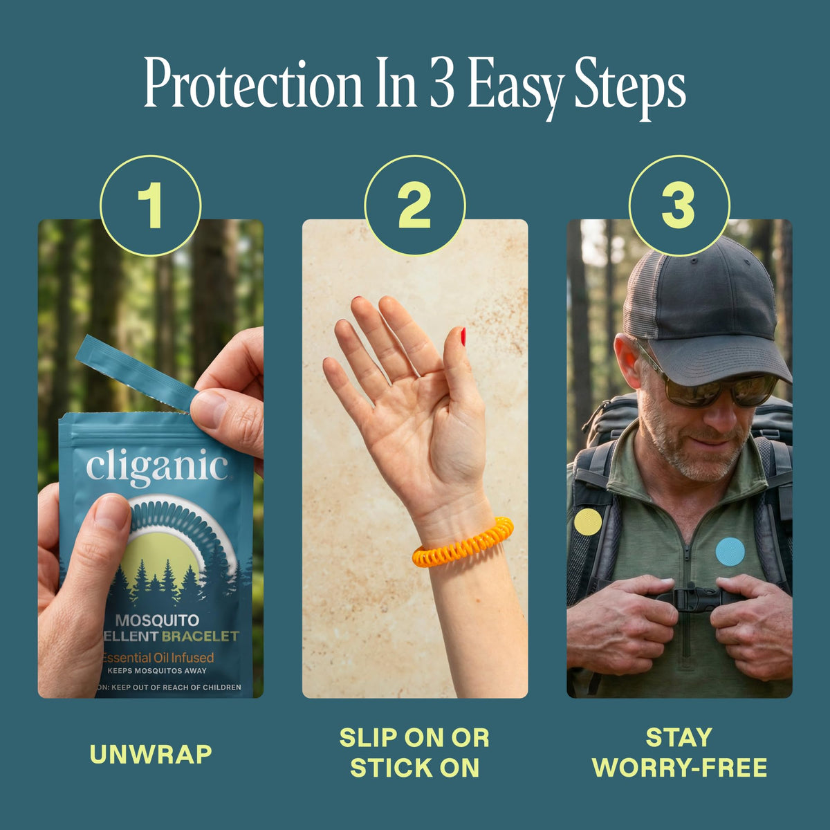 Mosquito Repellent Bracelets & Stickers, 40 Bands & 60 Patches E8595
