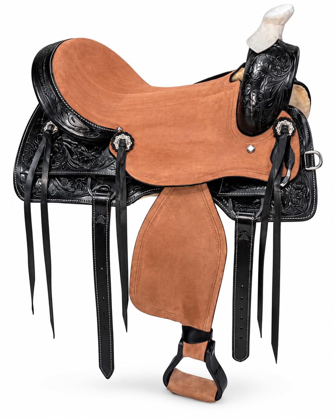 Argentina Cow Leather Saddle Set with Headstall, Reins & Breastplate C150133