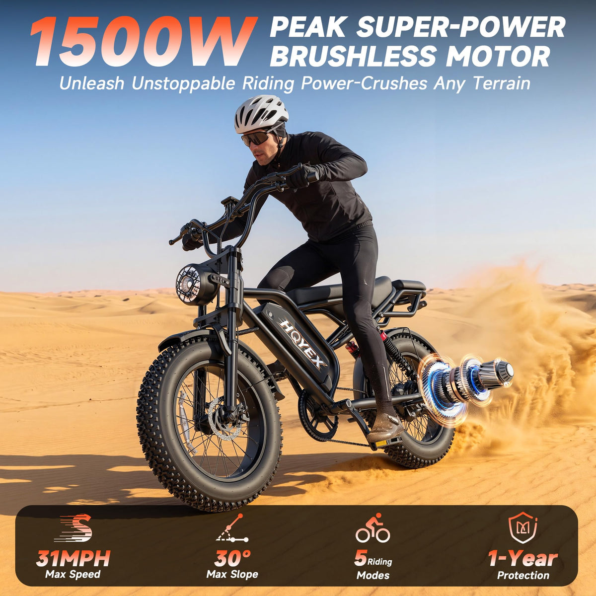 16/20" Fat Tire Electric Bike 1500W Peak Motor Removable Battery N2668