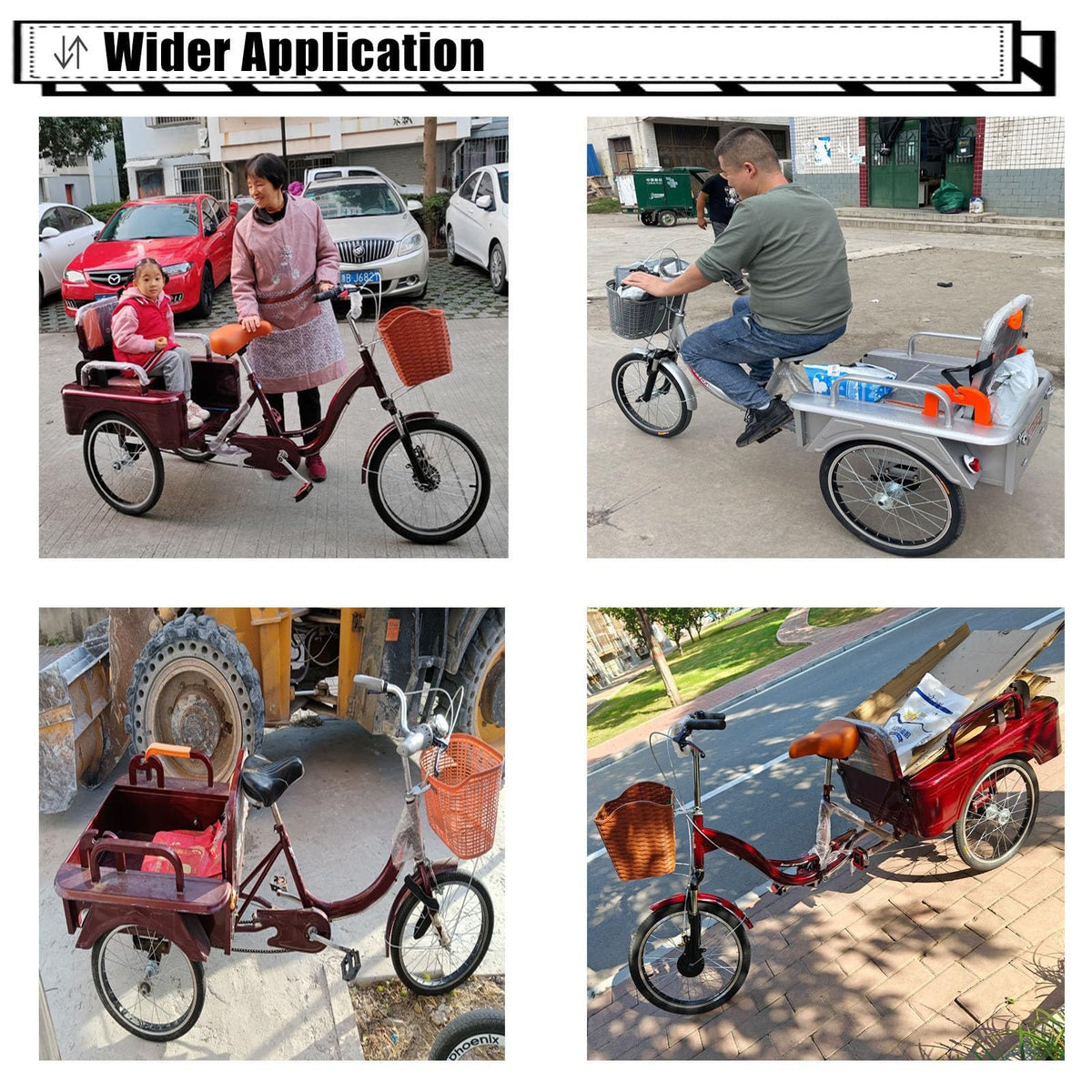 20 Inch 3-Wheel Electric Tricycle with Front Basket & Cargo Carrier U82634