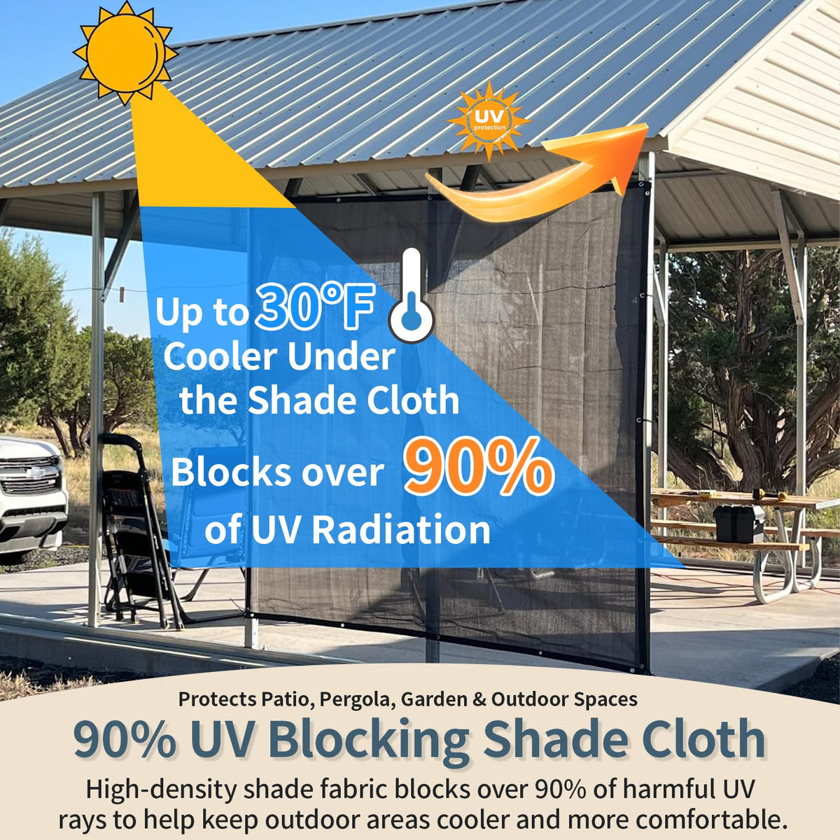 8x20 FT Sun Shade Cloth with D-Rings V335817