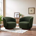 Boucle Swivel Accent Chairs Set of 2 Green K531452