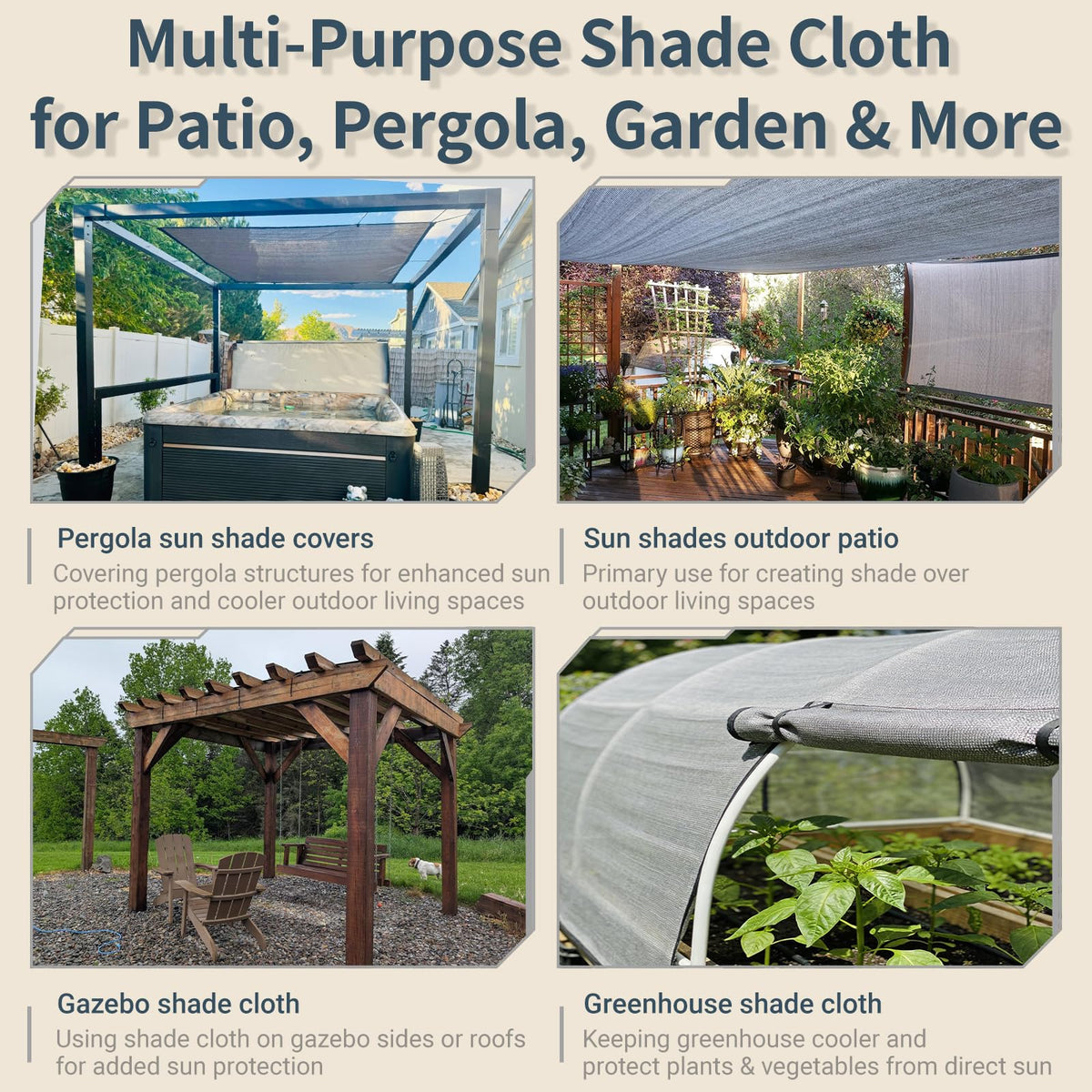 8x20 FT Sun Shade Cloth with D-Rings V335817