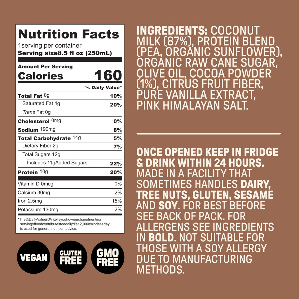 Chocolate Milk, Dairy Free, 10g Protein, 8.5 fl oz, 12 Pack J810387