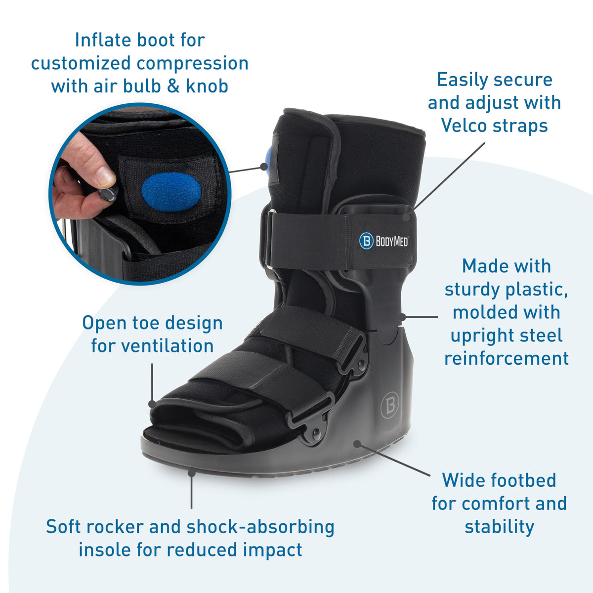 Medium 12.3" Tall Adjustable Walking Fracture Boot I336542