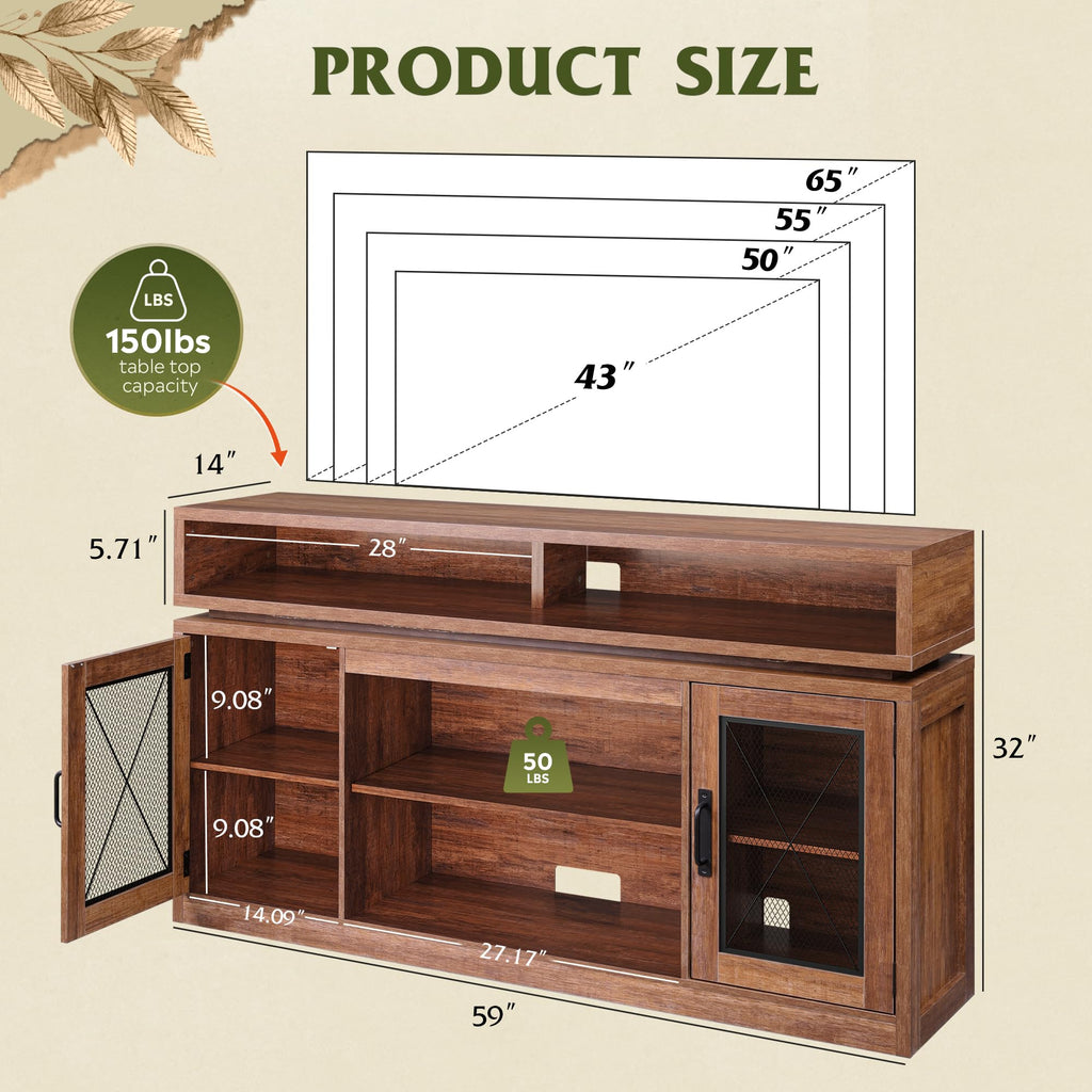 Brown TV Stand with LED T8445
