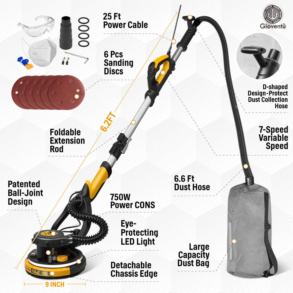 750W Electric Drywall Vacuum Sander F3003