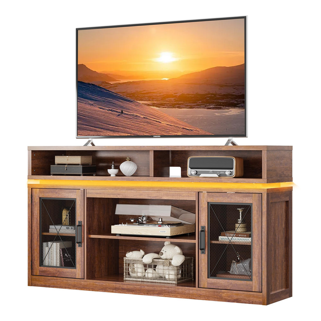 Brown TV Stand with LED T8445