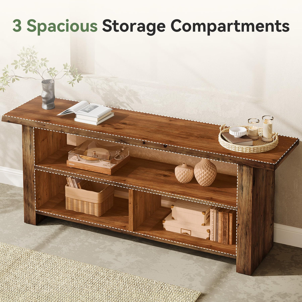 Dark Brown Solid Wood TV Stand N20556