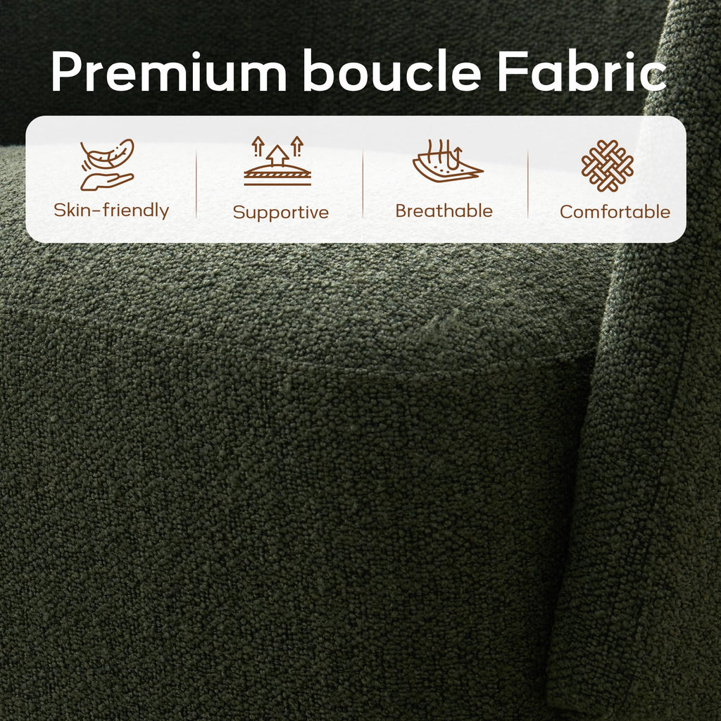 Boucle Swivel Accent Chairs Set of 2 Green K531452