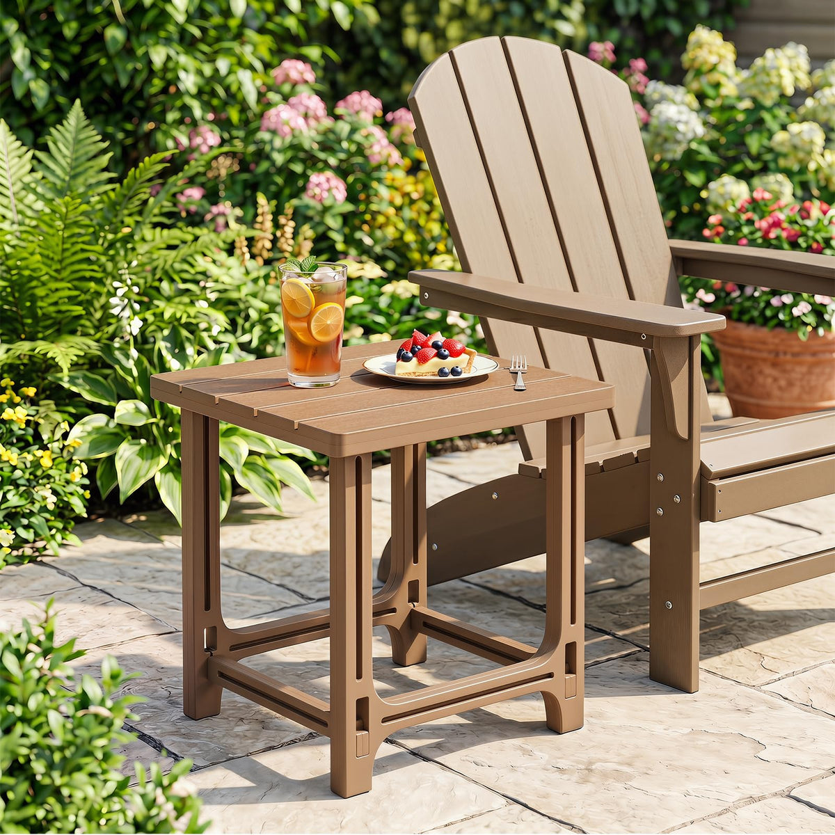 Brown Adirondack Side Table Set of 2 V336