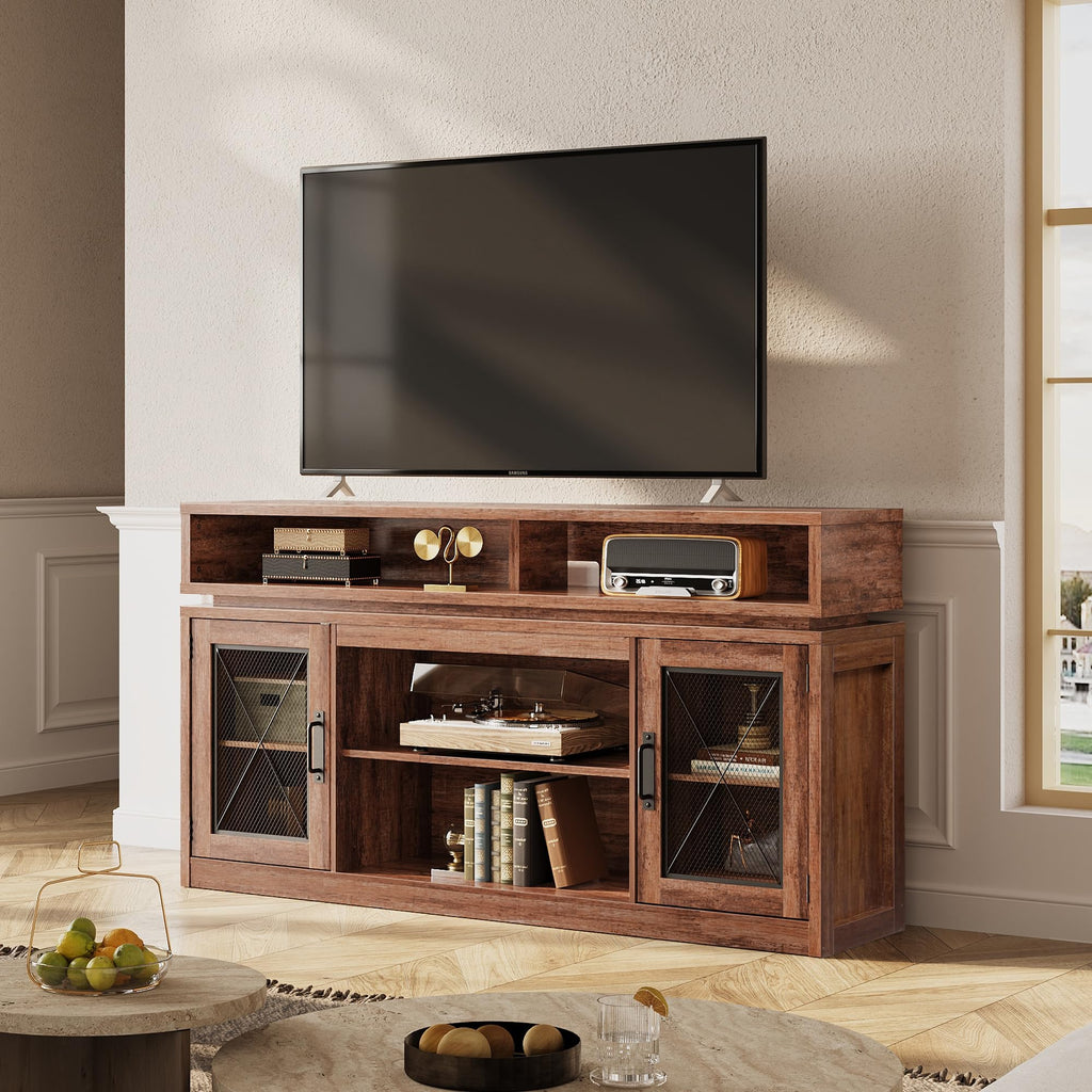 Brown TV Stand with LED T8445