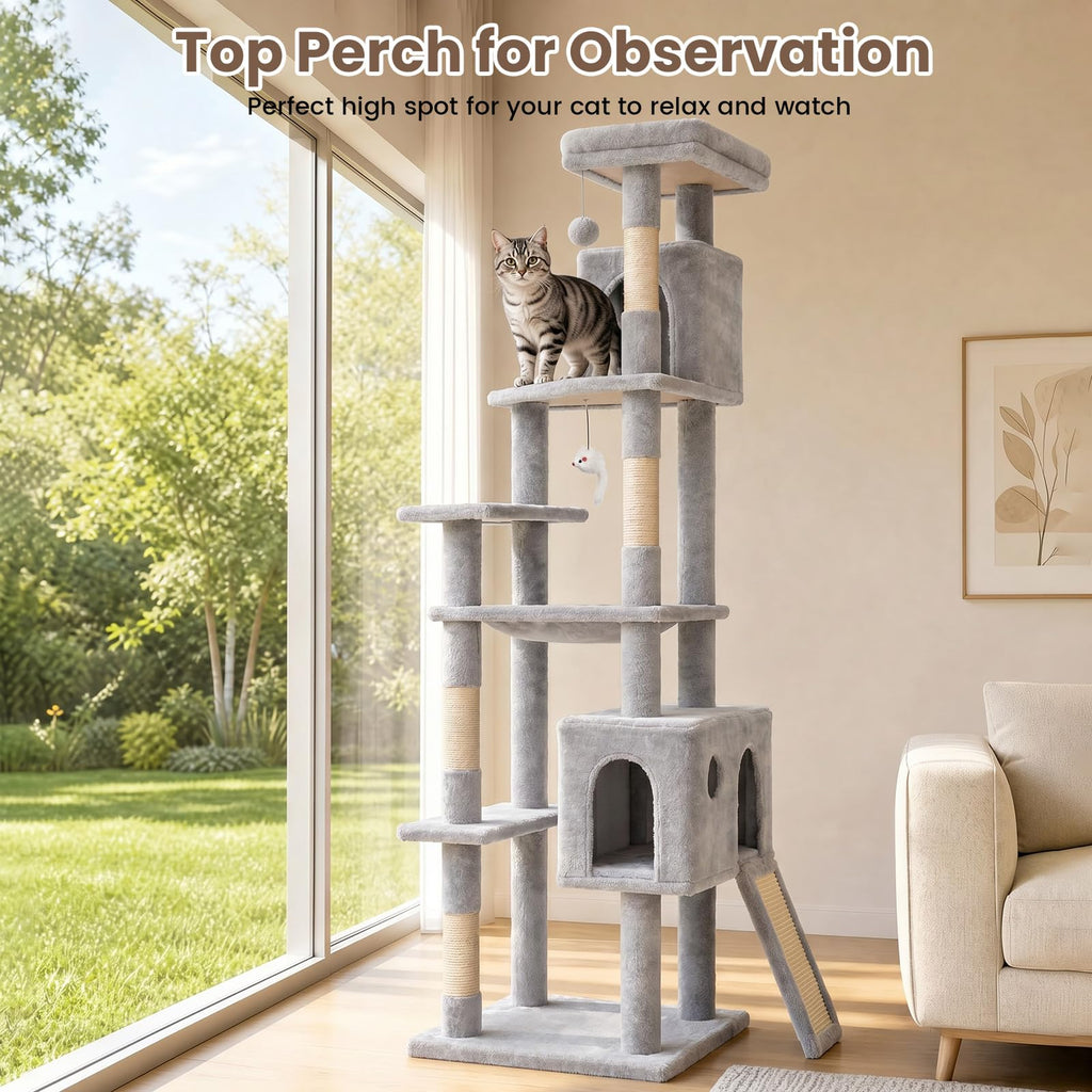 70 Inches Cat Tree with Ladder Q181147