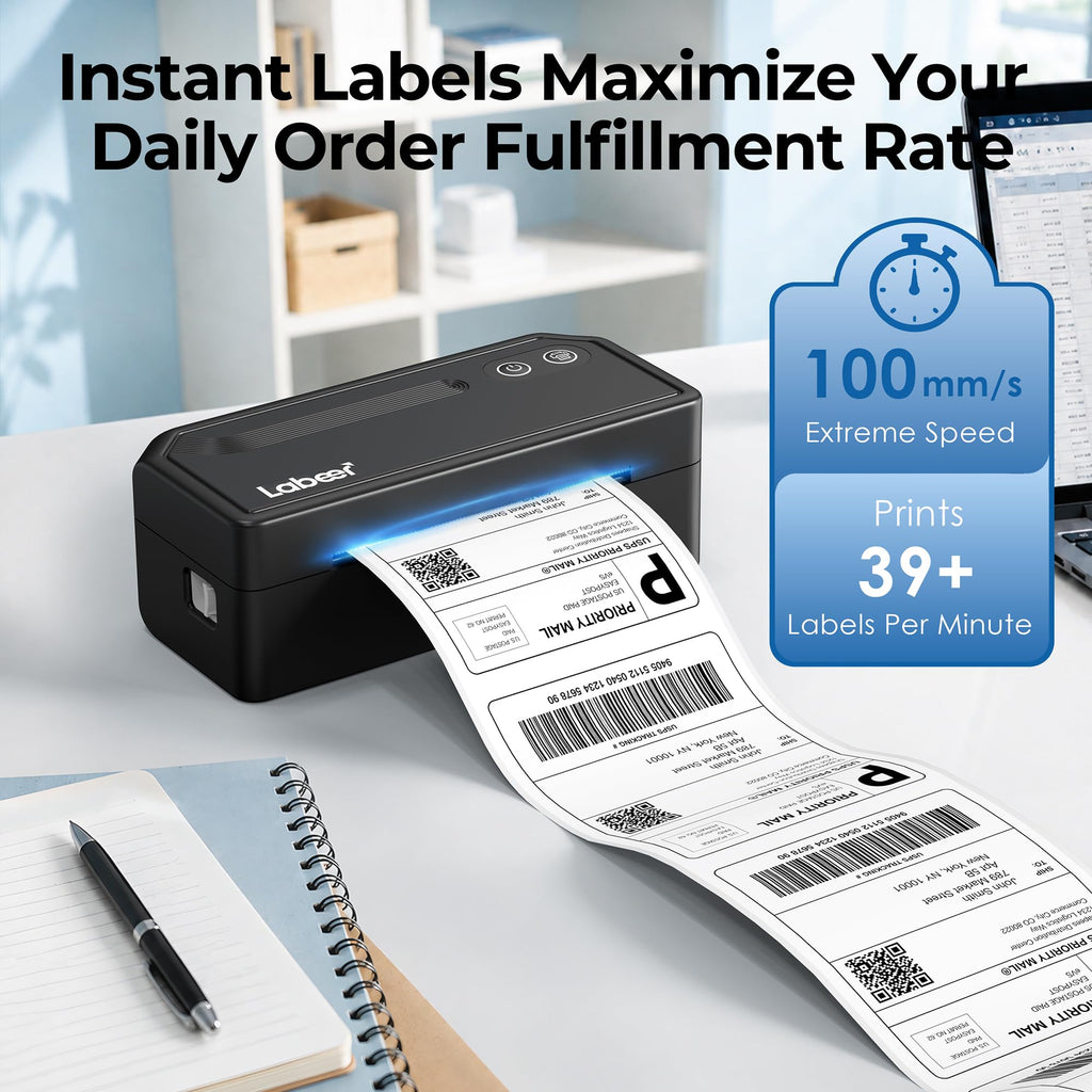 Bluetooth Thermal Shipping Label Printer Black F1901