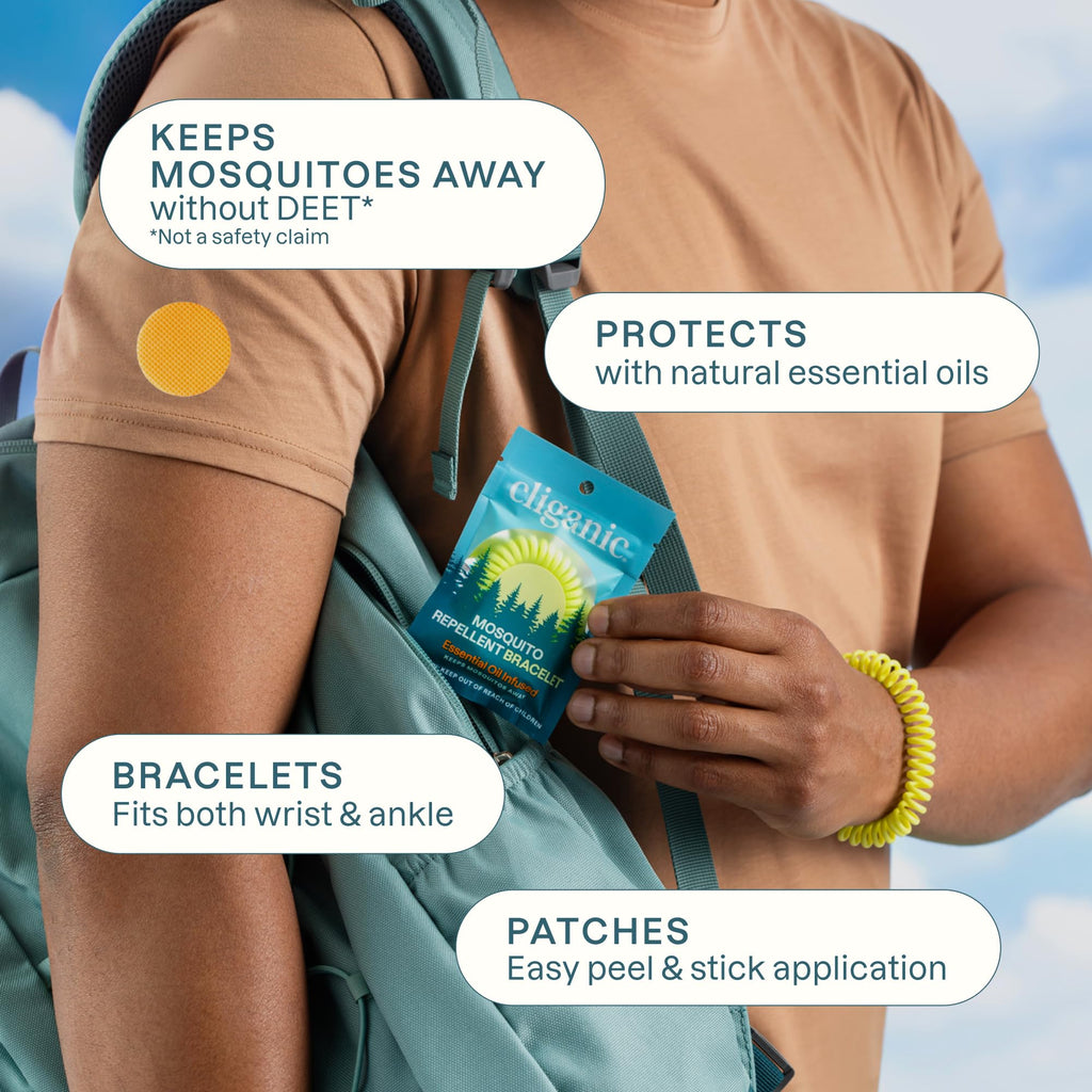 Mosquito Repellent Bracelets & Stickers, 40 Bands & 60 Patches E8595