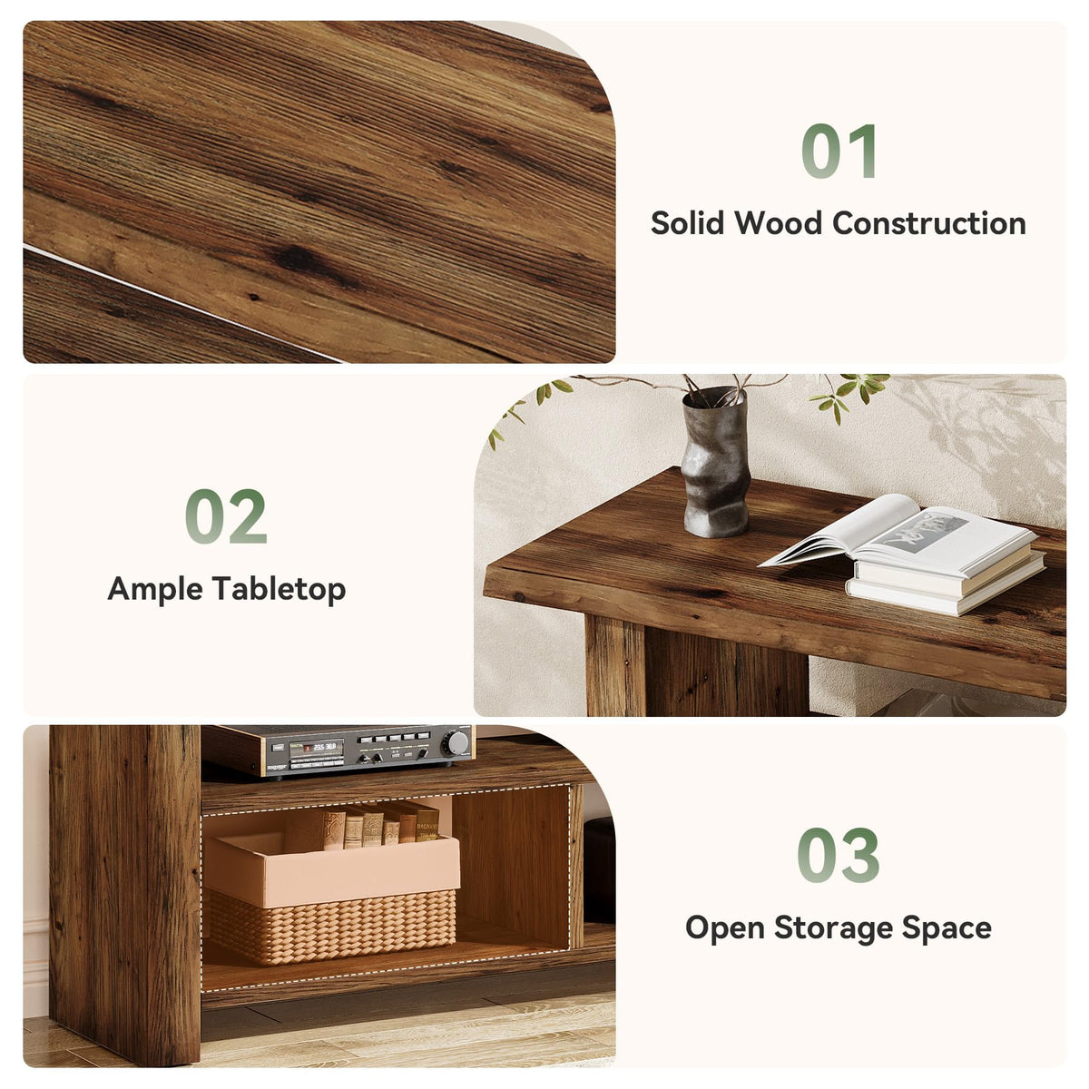 Dark Brown Solid Wood TV Stand N20556