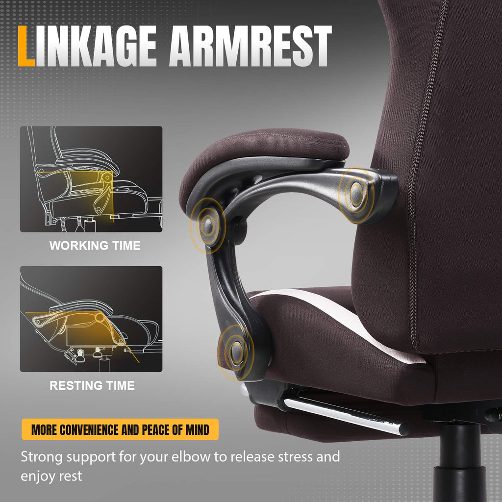 Brown Ergonomic Gaming Chair with Foot Rest E303667