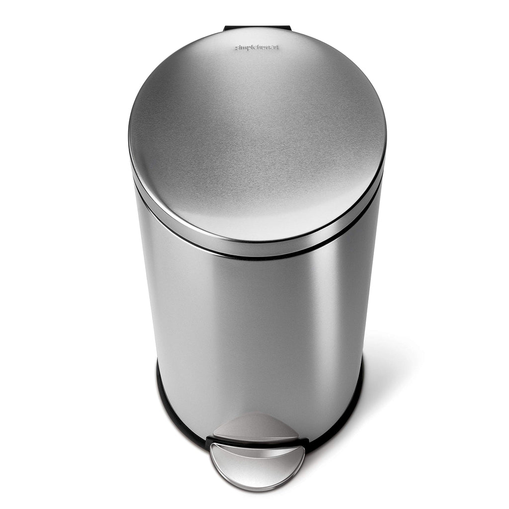 30L Brushed Stainless Steel Round Step Trash Can L966136