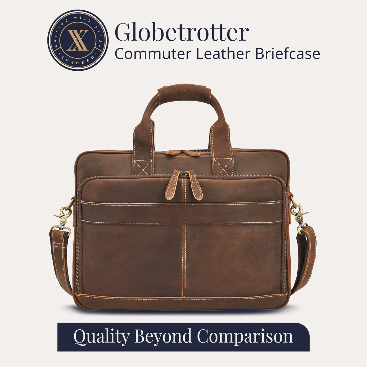 Full-Grain Leather Laptop Briefcase M9906