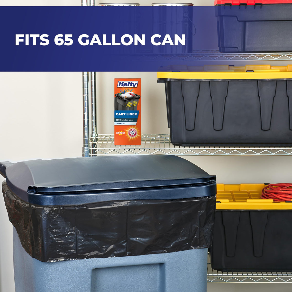65 Gallon Black Unscented Trash Bags 10ct X450