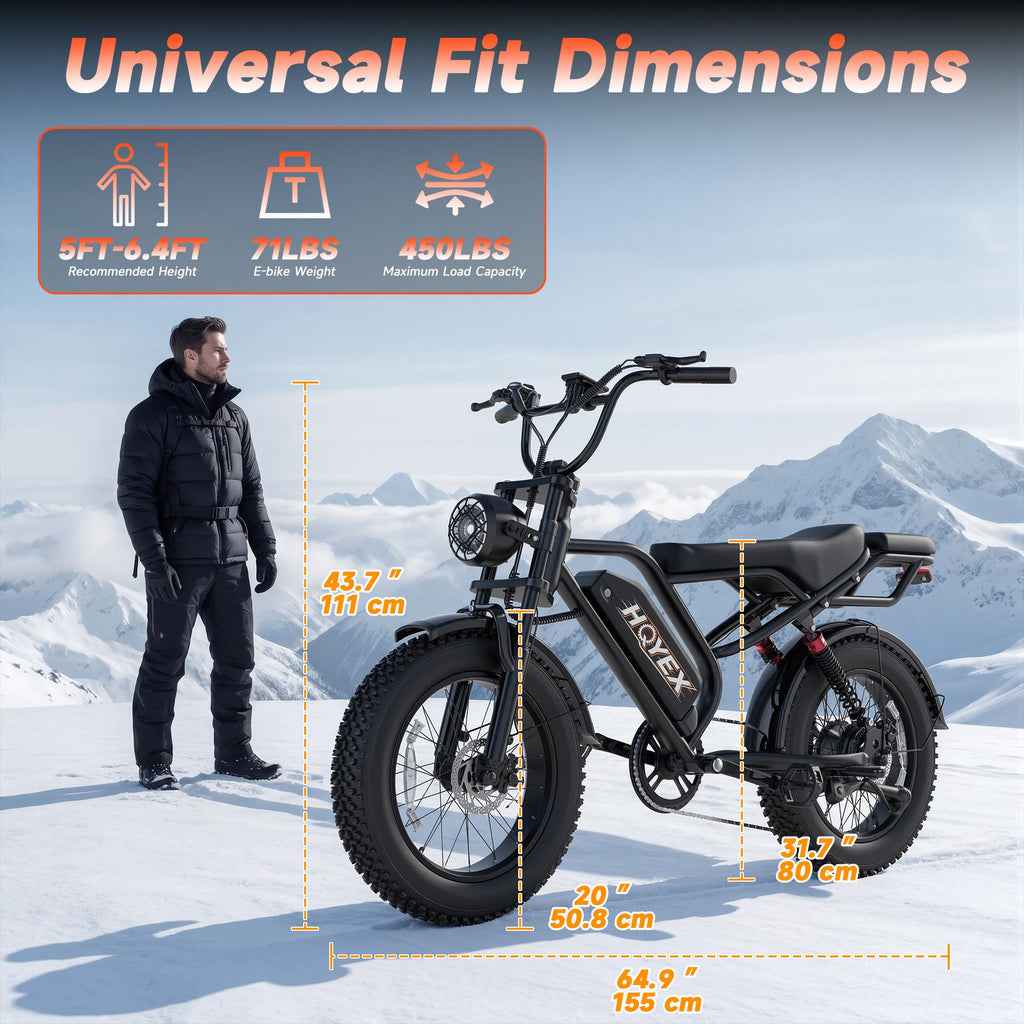 16/20" Fat Tire Electric Bike 1500W Peak Motor Removable Battery N2668