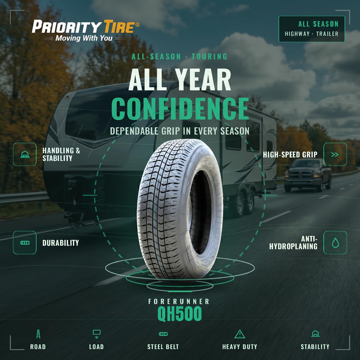 ST205/75D15 All Season 6 Ply Trailer Tire J6067