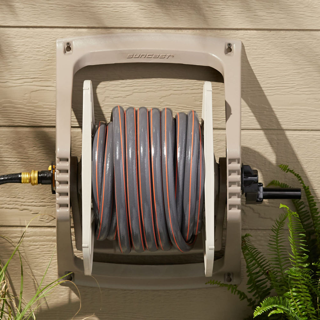 100 ft. Wall Mount Resin Garden Hose Reel with Lid I612761