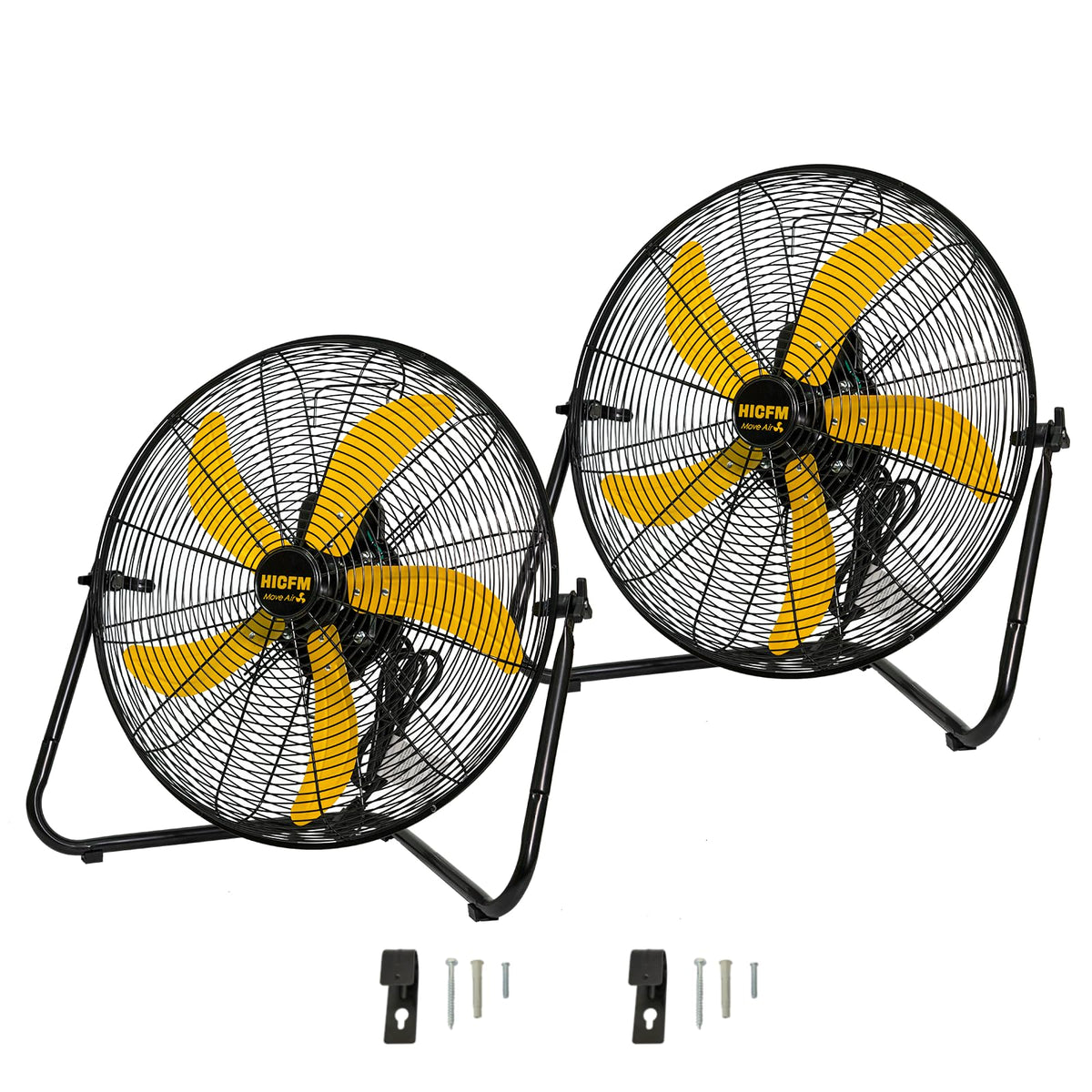 2 Pcs 20-inch 5300 CFM High Velocity Metal Floor Fan F476447