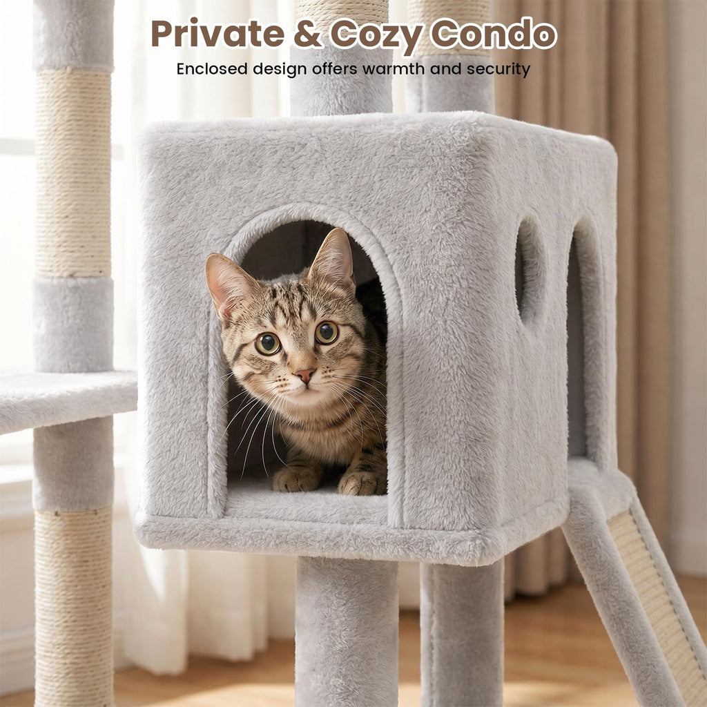 70 Inches Cat Tree with Ladder Q181147