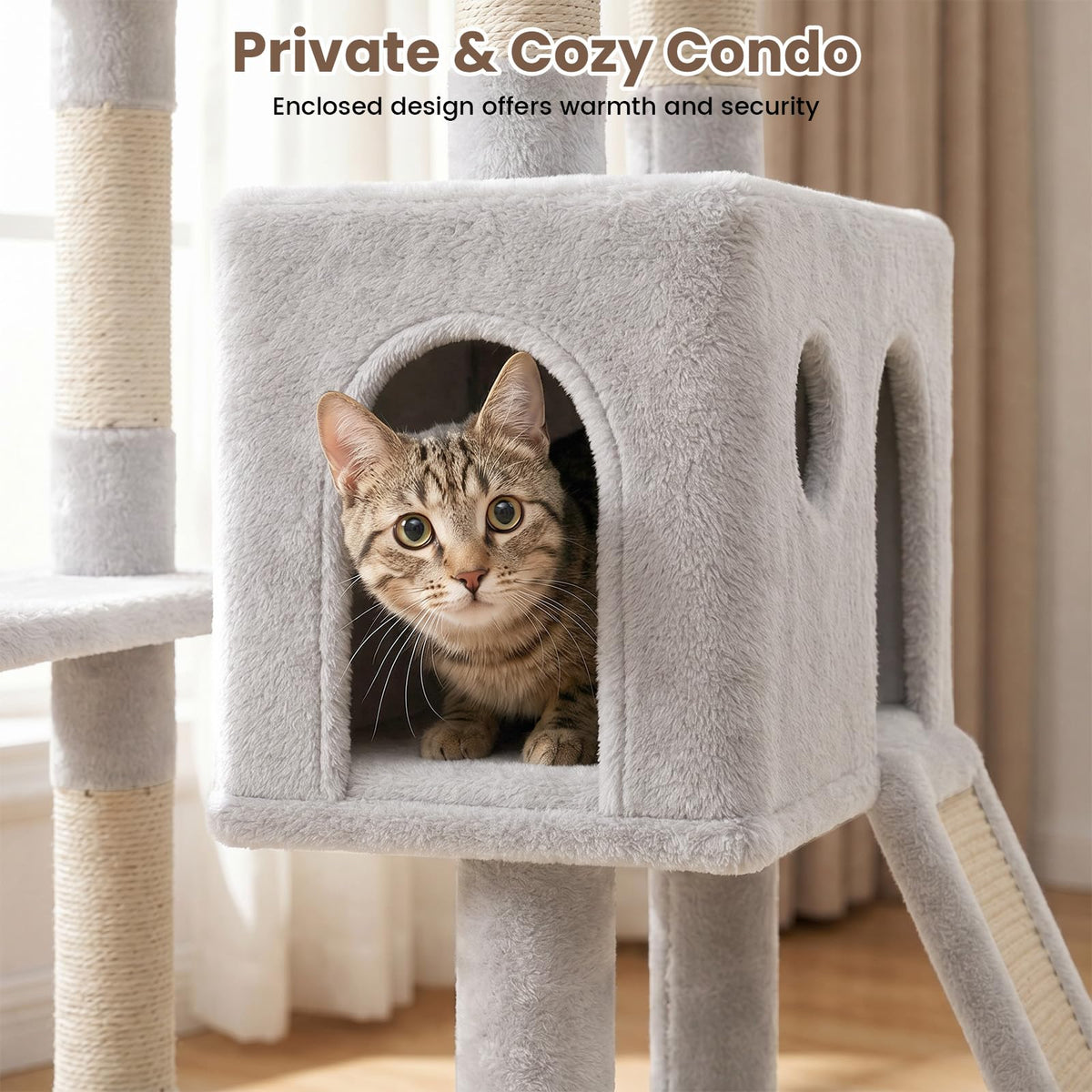 70 Inches Cat Tree with Ladder Q181147