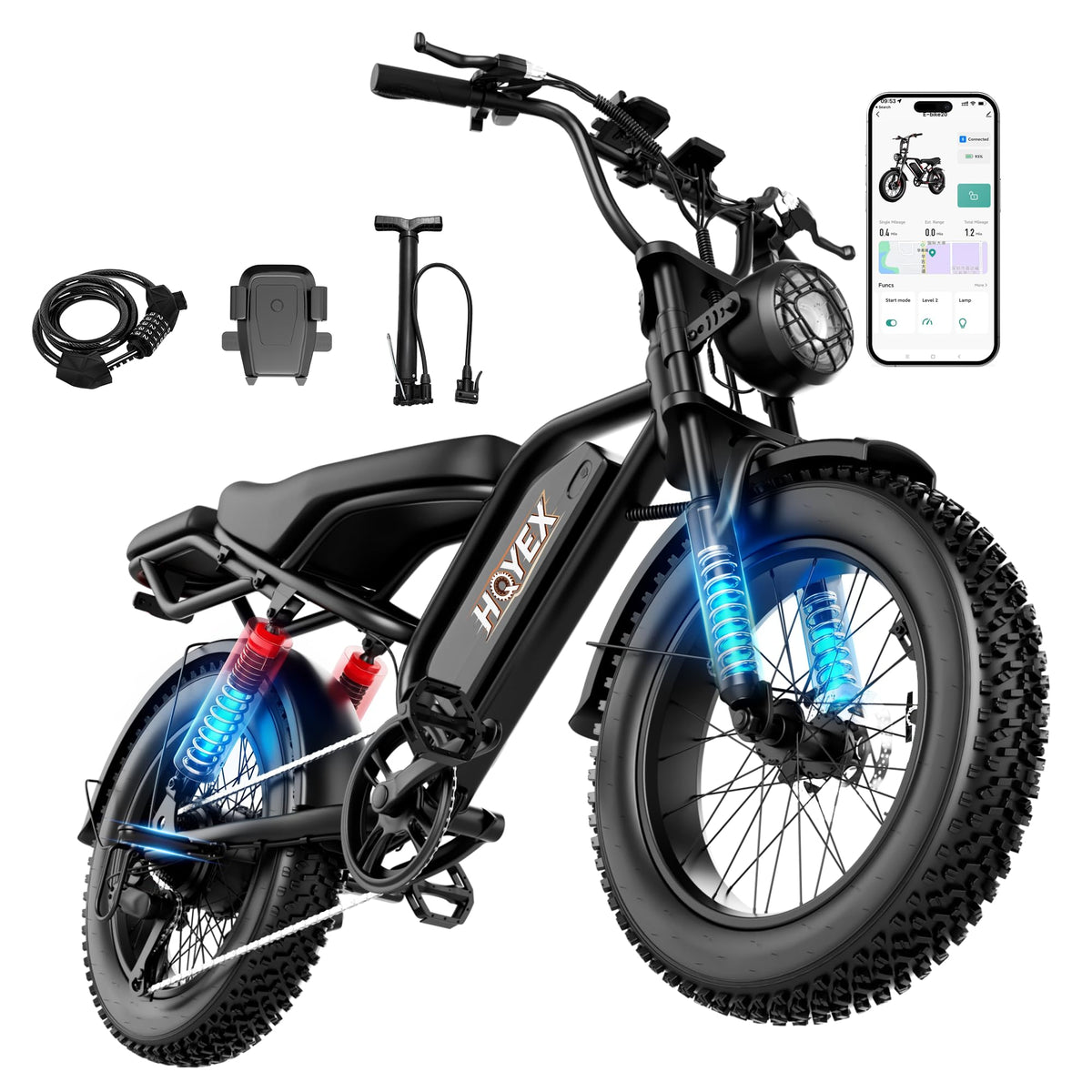 16/20" Fat Tire Electric Bike 1500W Peak Motor Removable Battery N2668