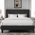 Queen Size Linen Upholstered Bed Frame with Headboard Z283264