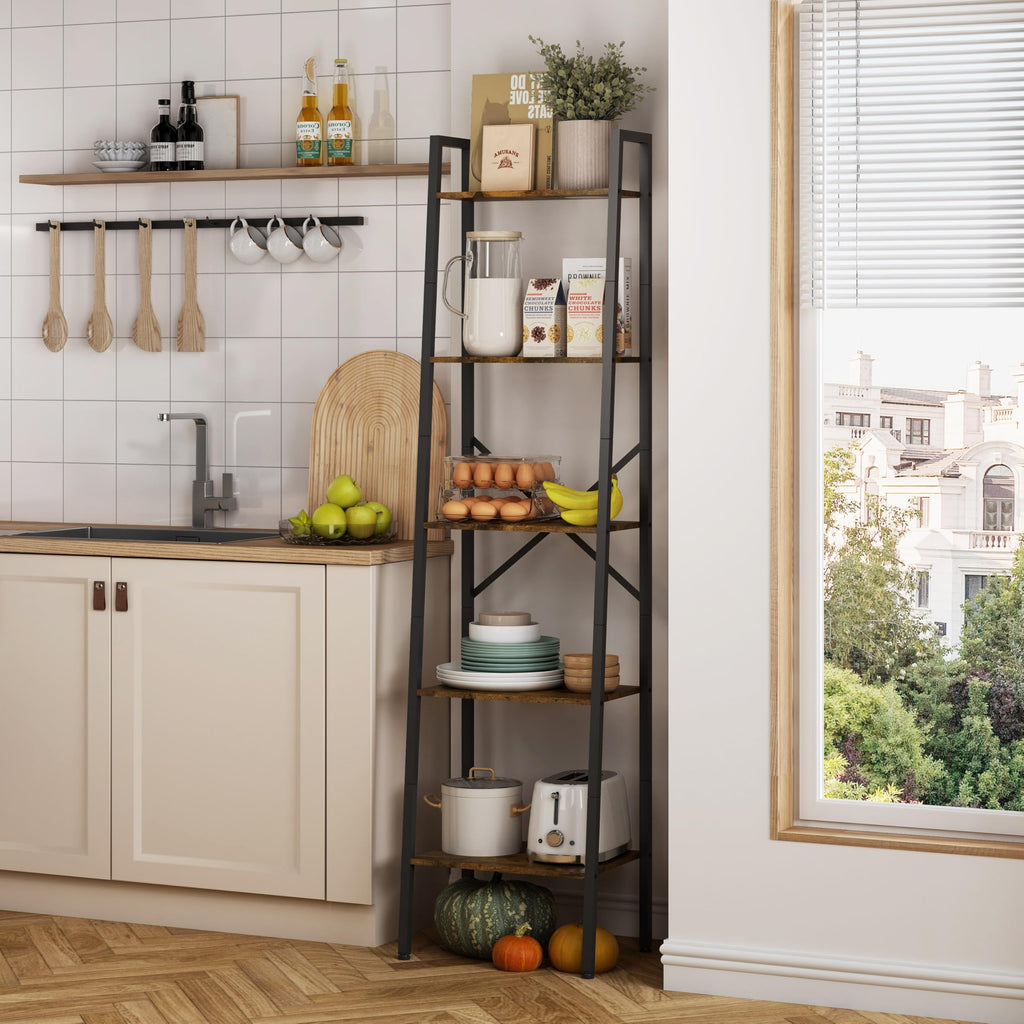 5-Tier Metal Ladder Bookshelf F11628