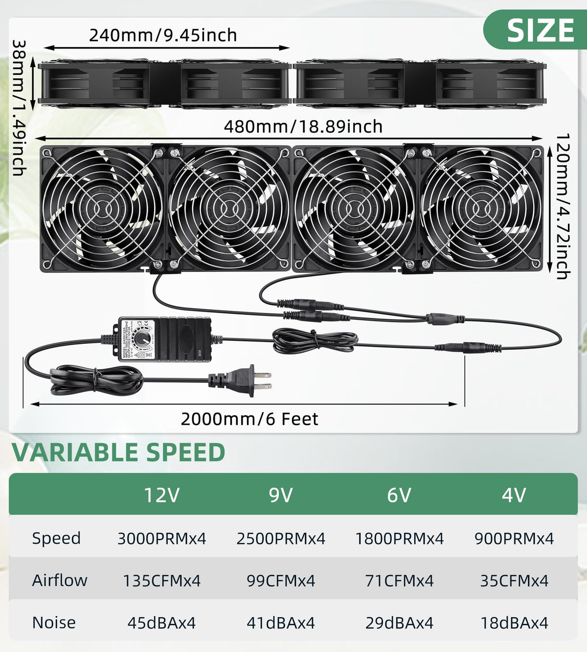 120mm Computer Fan Variable Speed Control B279