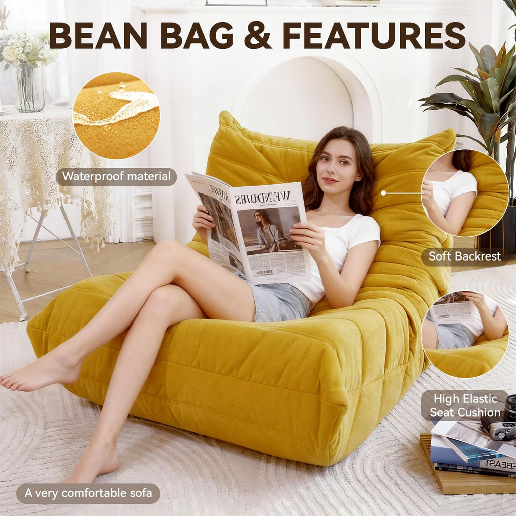 Yellow Memory Foam Bean Bag Chair G552