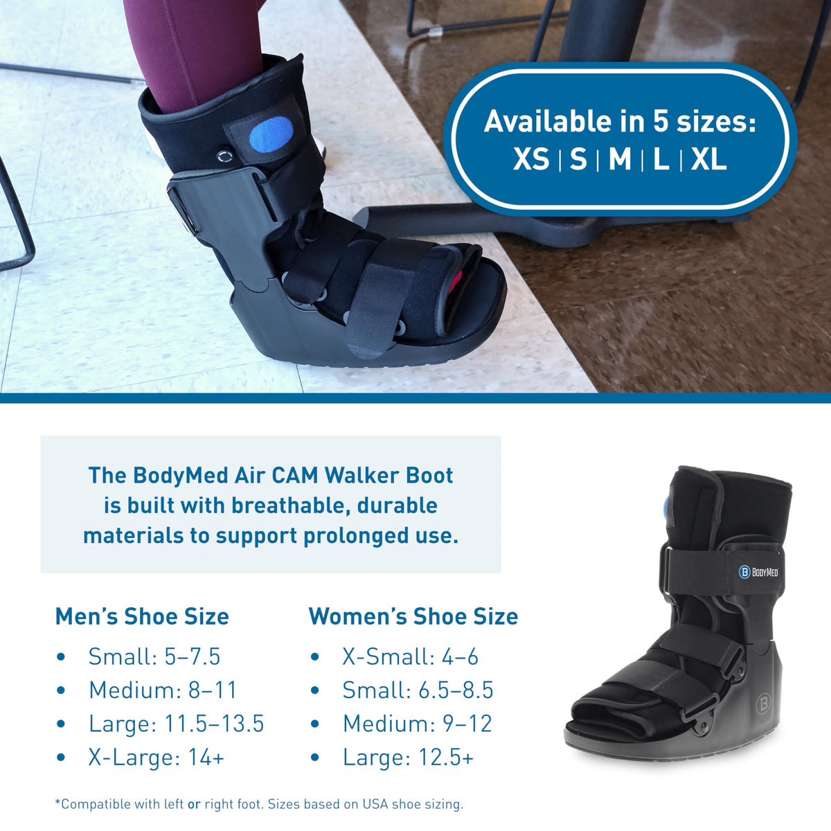 Medium 12.3" Tall Adjustable Walking Fracture Boot I336542