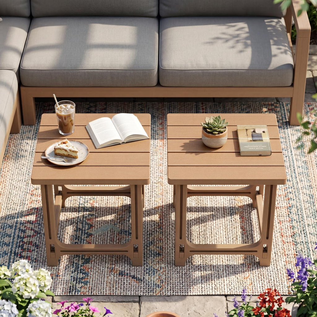 Brown Adirondack Side Table Set of 2 V336