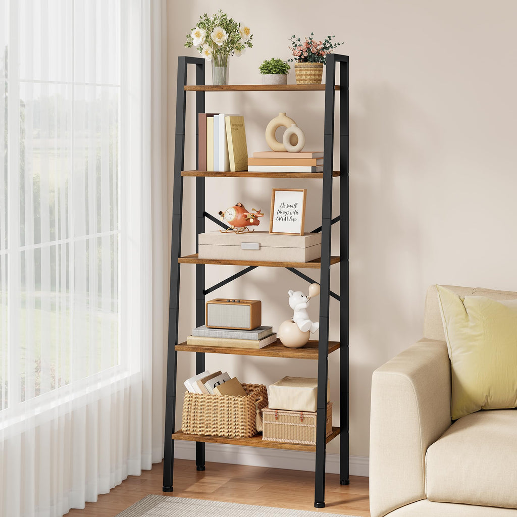 5-Tier Metal Ladder Bookshelf F11628