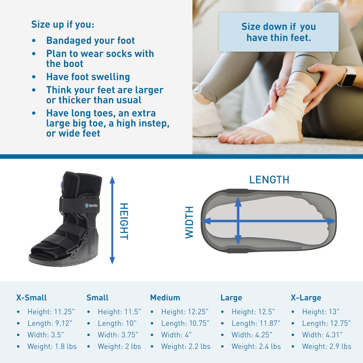 Medium 12.3" Tall Adjustable Walking Fracture Boot I336542