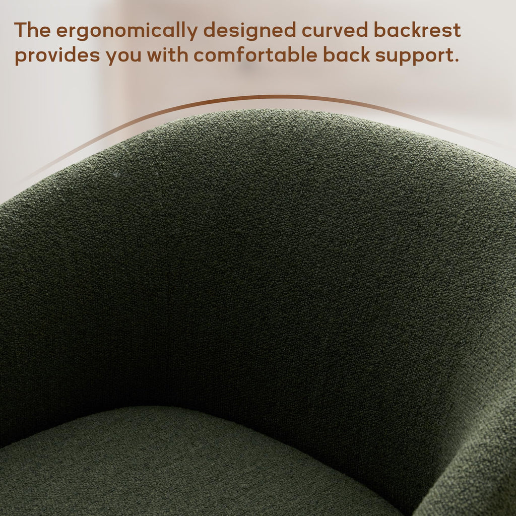 Boucle Swivel Accent Chairs Set of 2 Green K531452