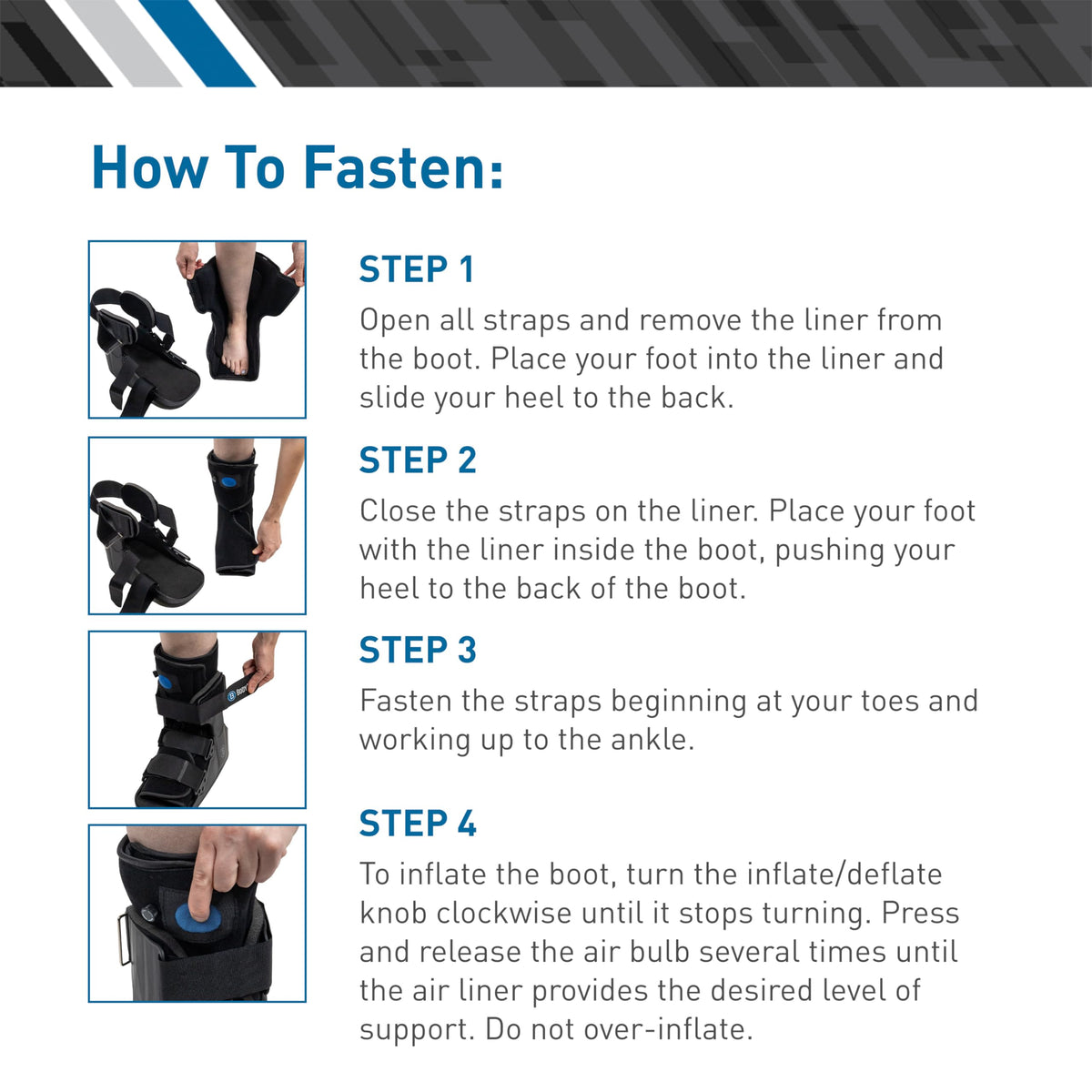 Medium 12.3" Tall Adjustable Walking Fracture Boot I336542