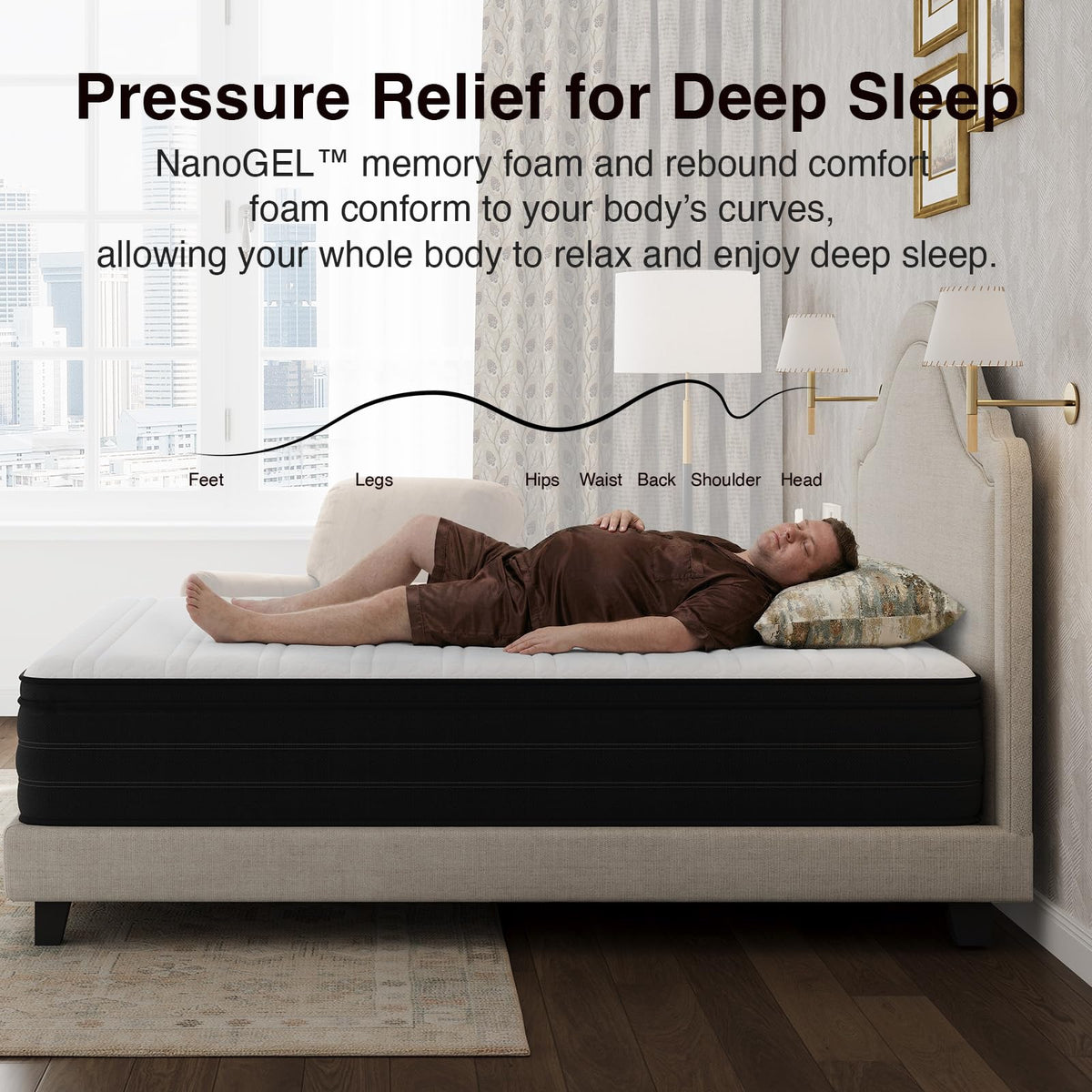 Queen 12 Inch Cooling Hybrid Mattress C126