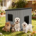 Weatherproof PP Plastic Dog House with Sloped Roof W732870