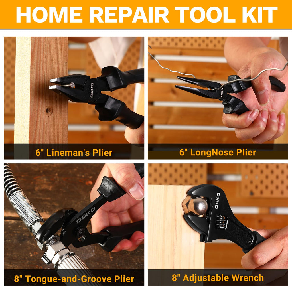 218-Piece General Household Hand Tool Kit with Storage Case S4144