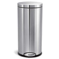 30L Brushed Stainless Steel Round Step Trash Can L966136