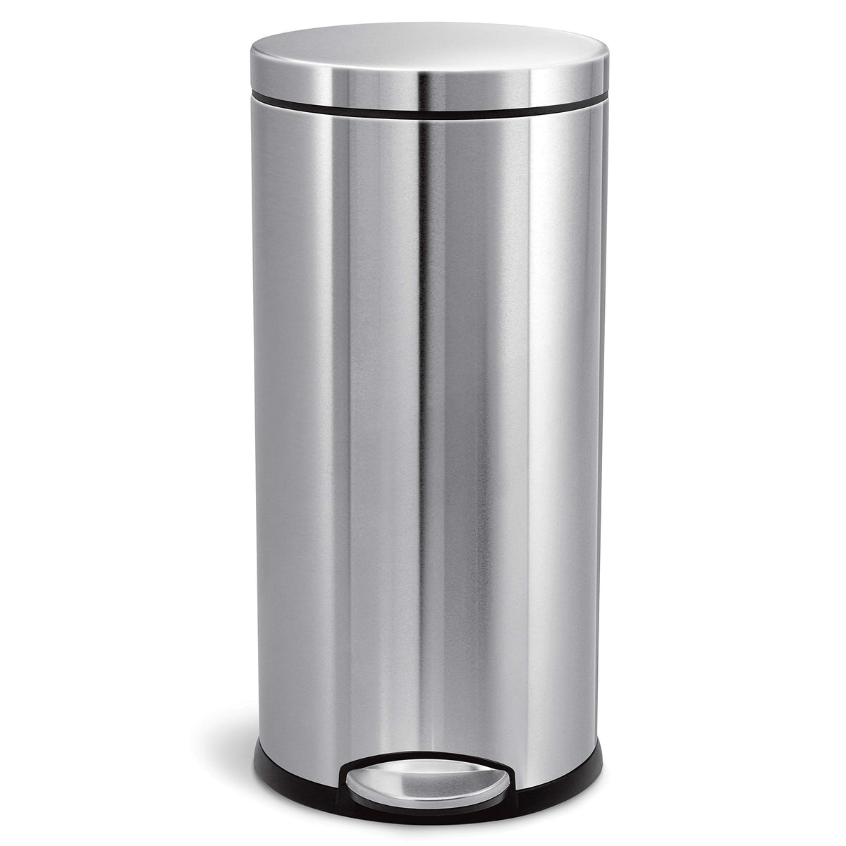 30L Brushed Stainless Steel Round Step Trash Can L966136